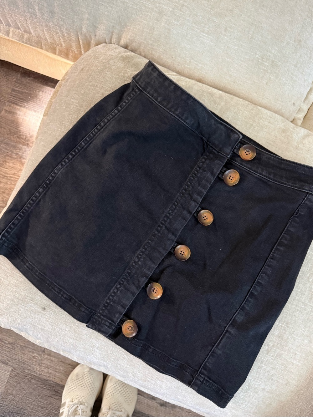 Free People - Classic Black Button-Front Women's Skirt